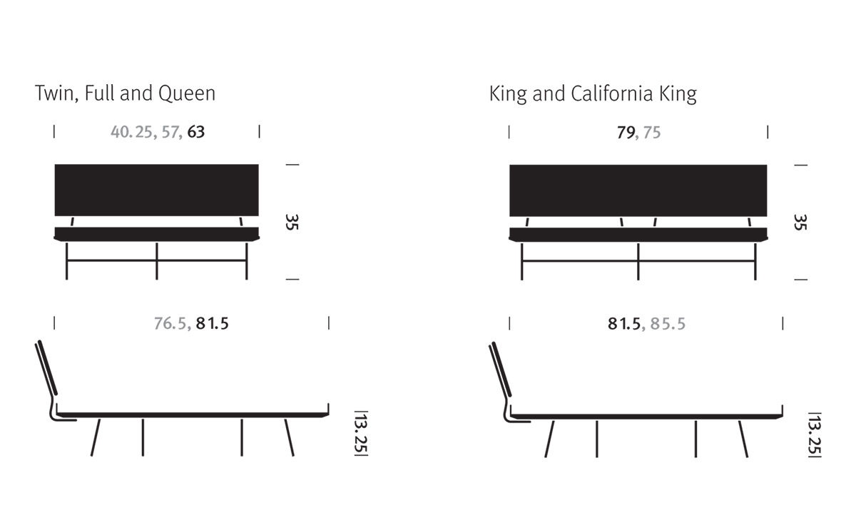 nelson thin edge bed with h frame