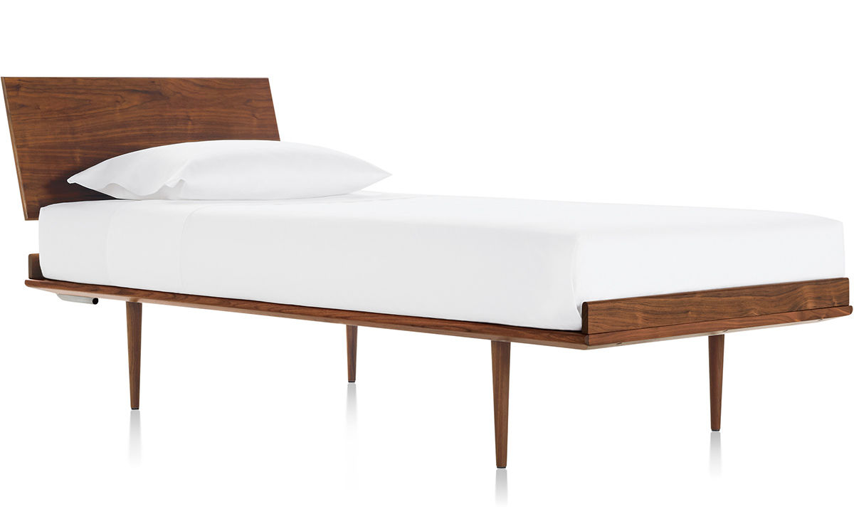 nelson thin edge bed with wood taper legs