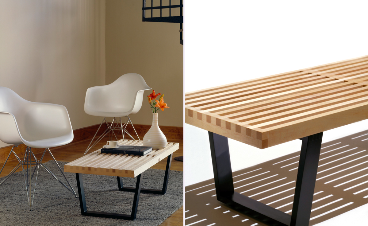 george nelson platform bench with wood base