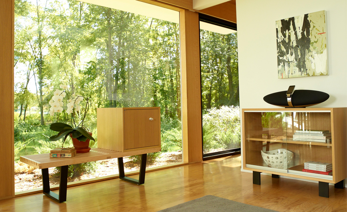 george nelson platform bench with wood base