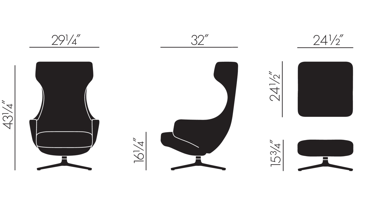 grand repos lounge chair & ottoman