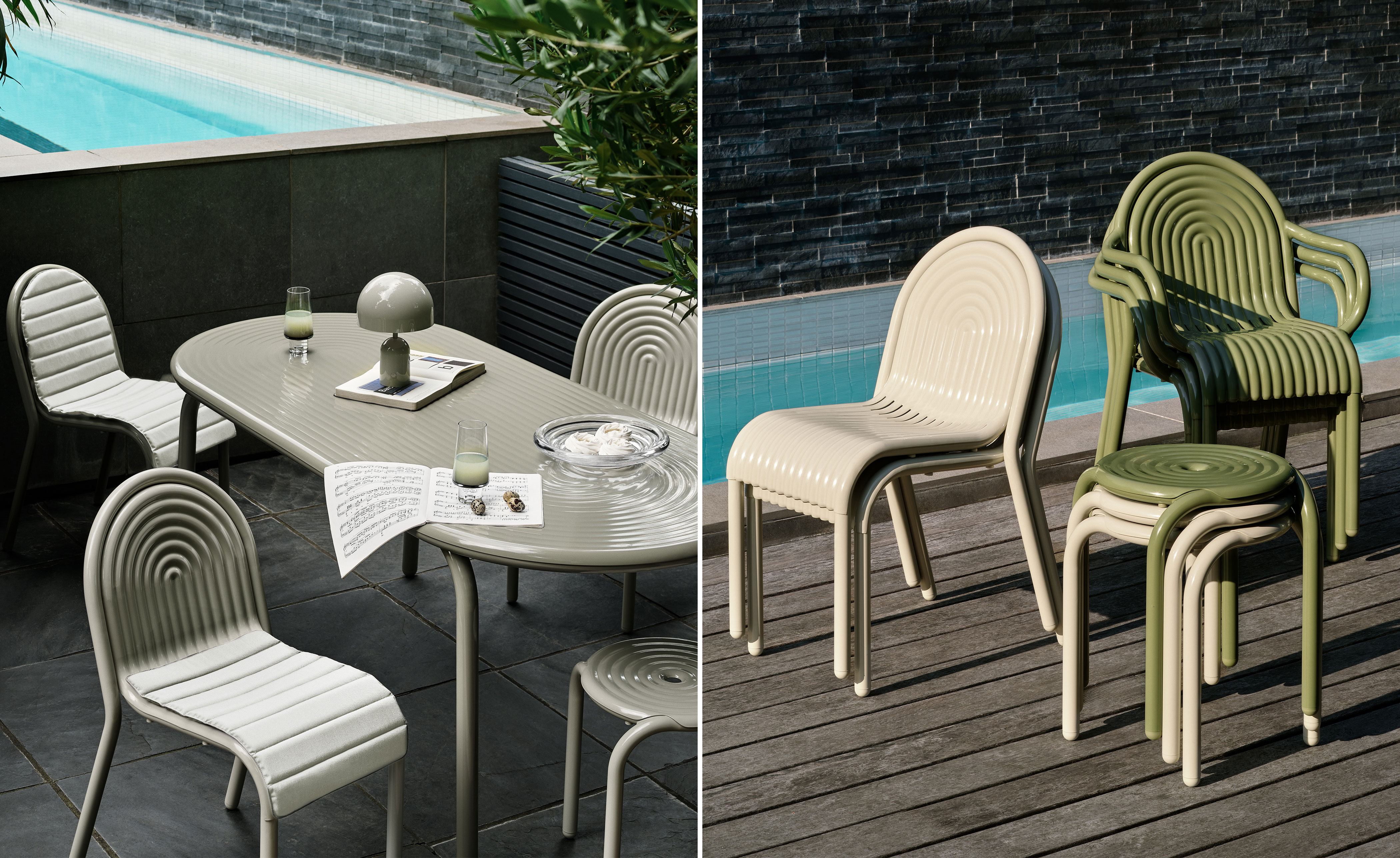 Groove Outdoor Stool Set of 2