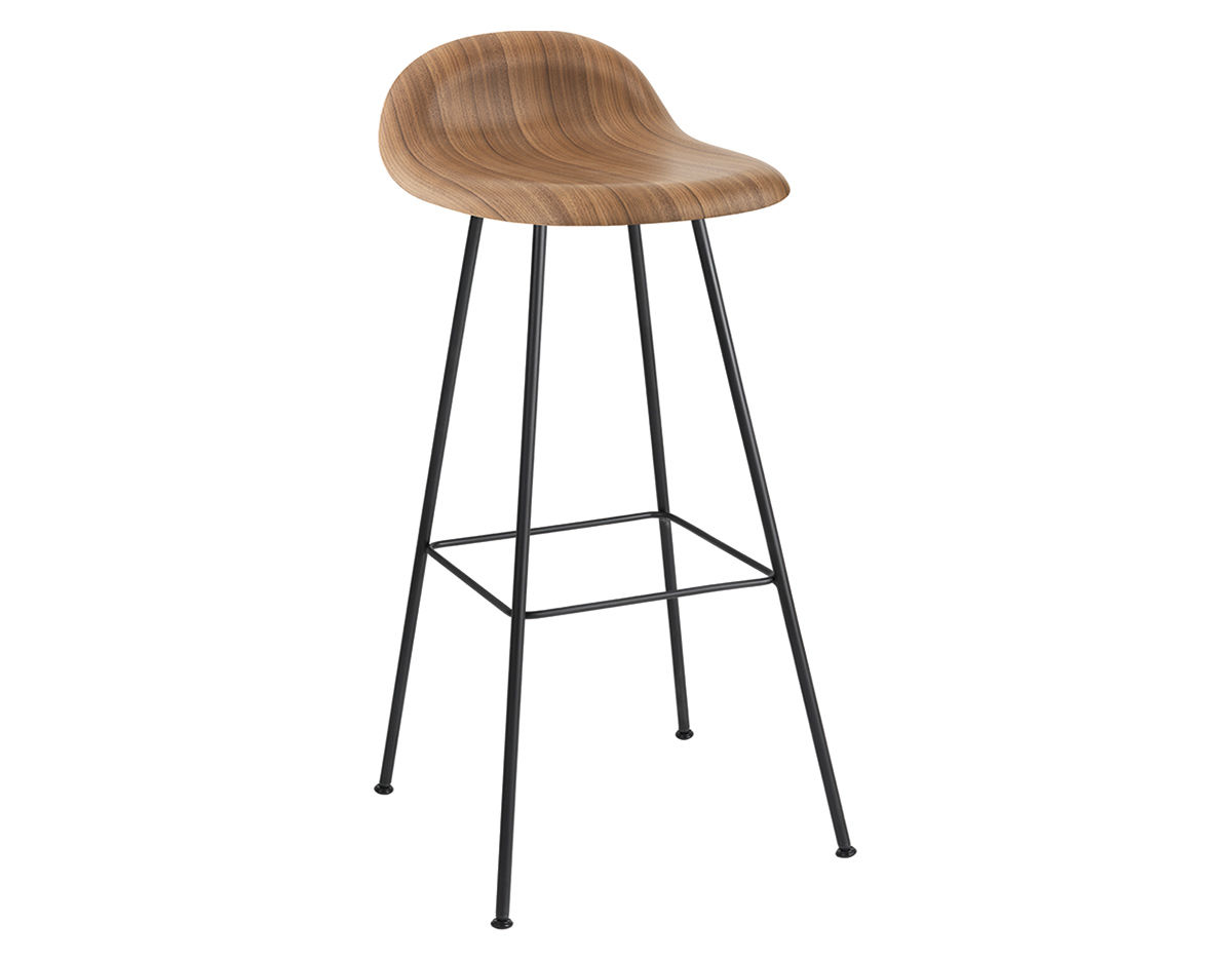 gubi 3d center base wood stool