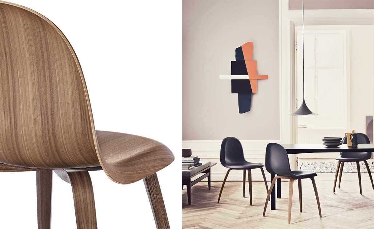 gubi 3d wood dining chair