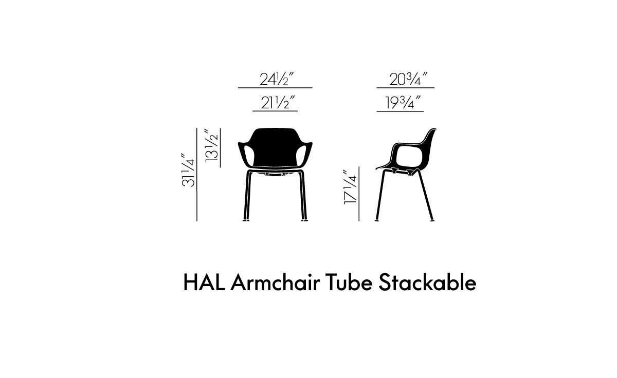 hal armchair tube stackable