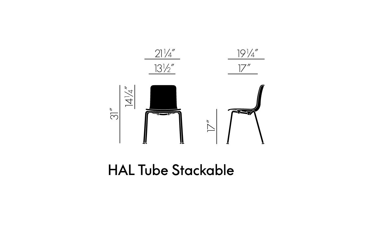 hal tube stackable side chair