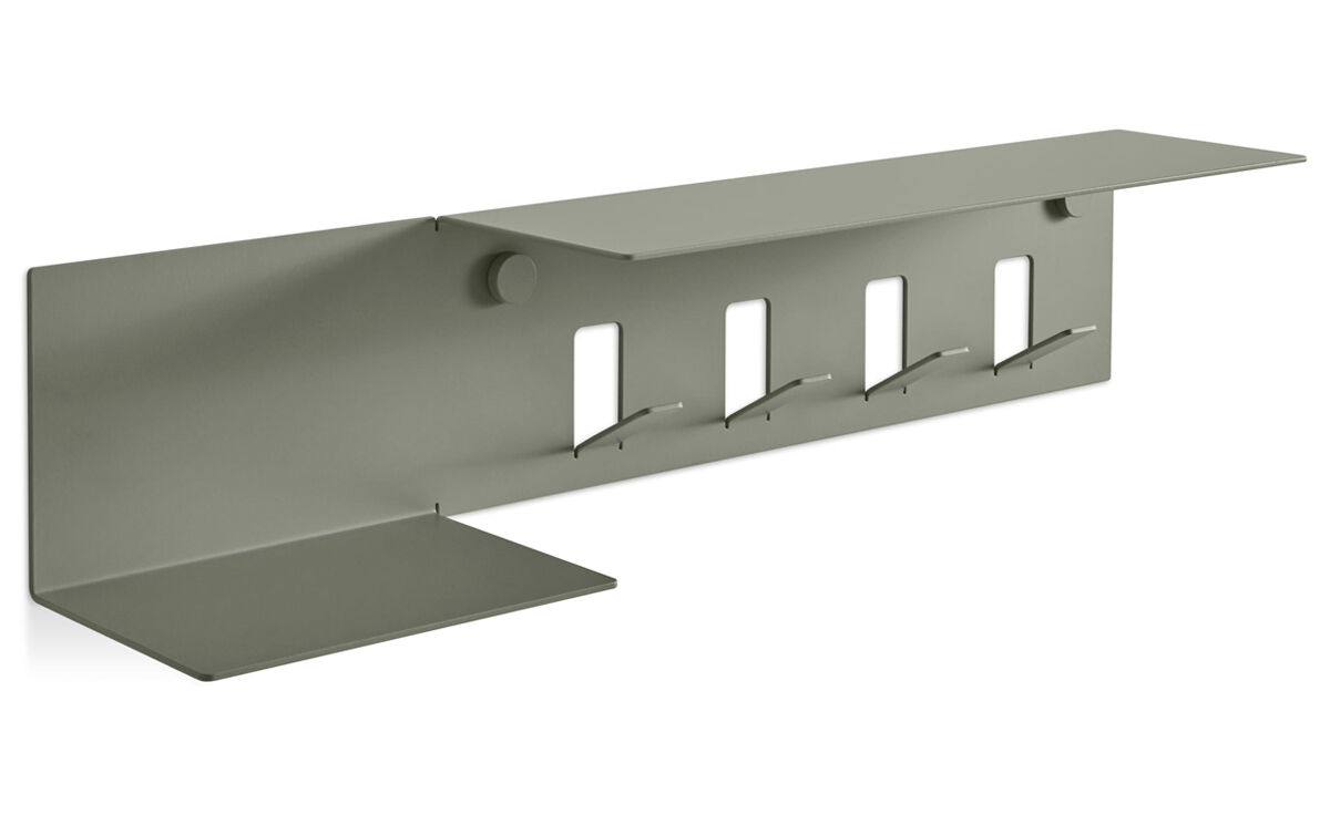 hall pass wall shelf with hooks
