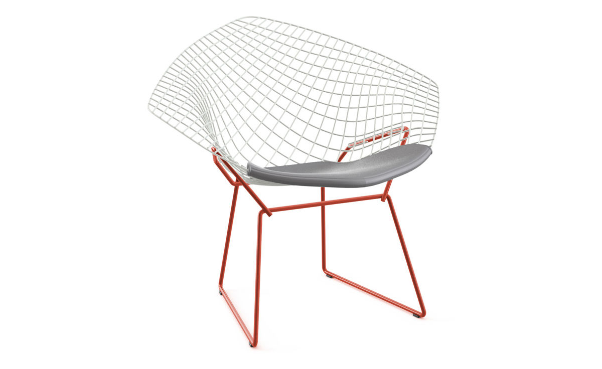 bertoia small diamond chair two tone with seat cushion