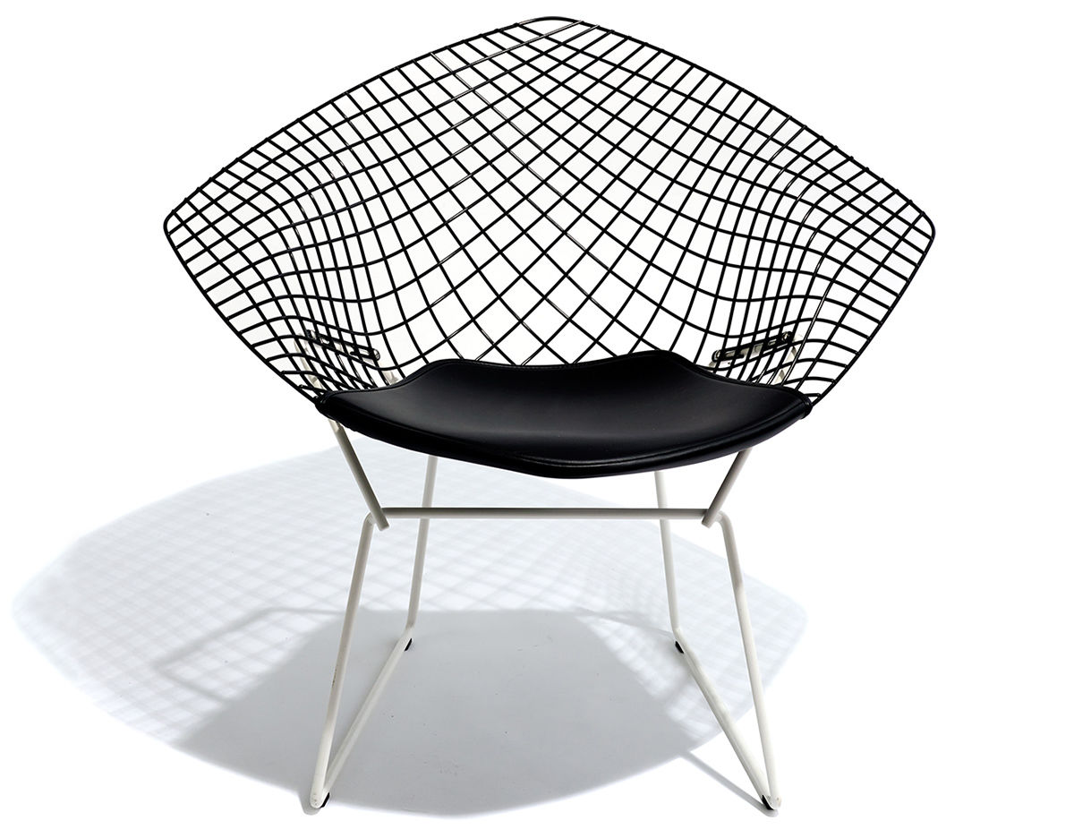 bertoia small diamond chair two tone with seat cushion