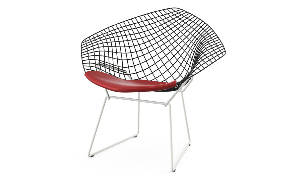 bertoia small diamond chair two tone with seat cushion