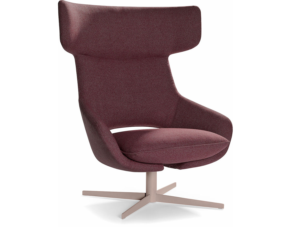 kalm swivel metal base lounge chair