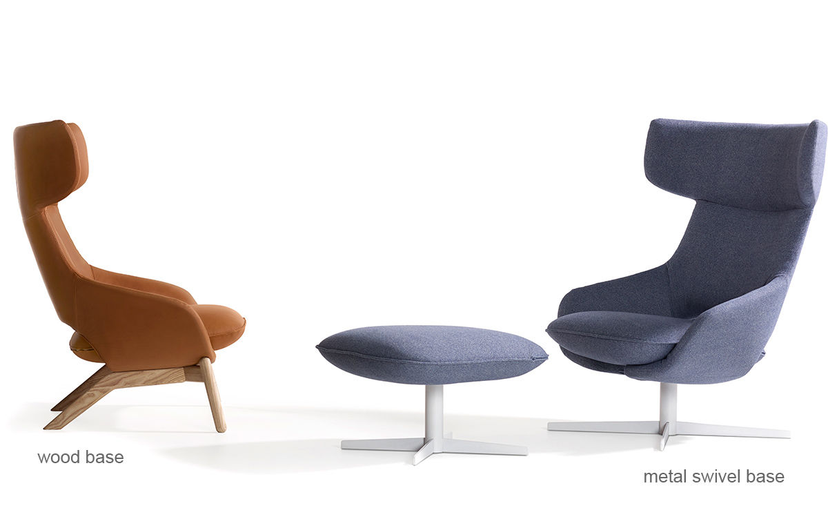 kalm wood base lounge chair