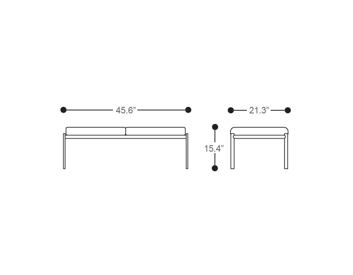 kiki 2-seater bench