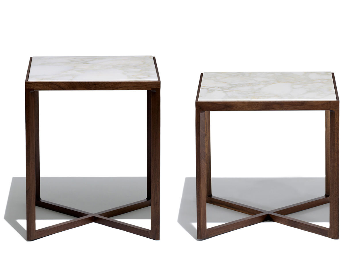 krusin 18" h square side table with walnut base