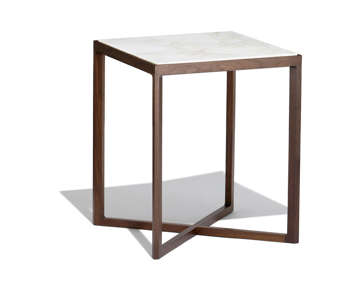 krusin 22" h square side table with walnut base
