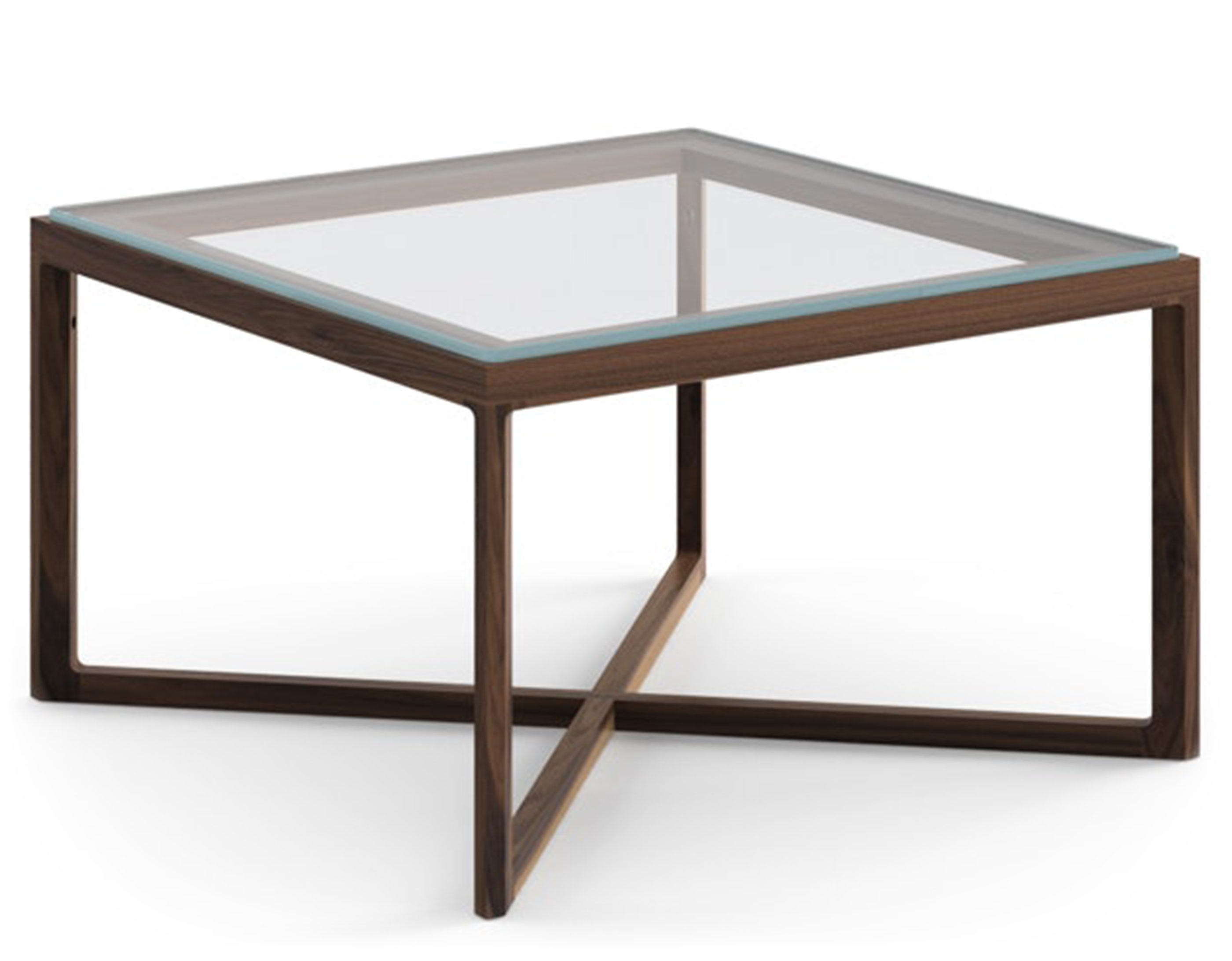 krusin square end table with walnut base