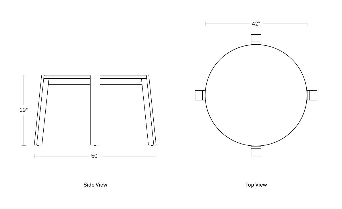 lake round dining table