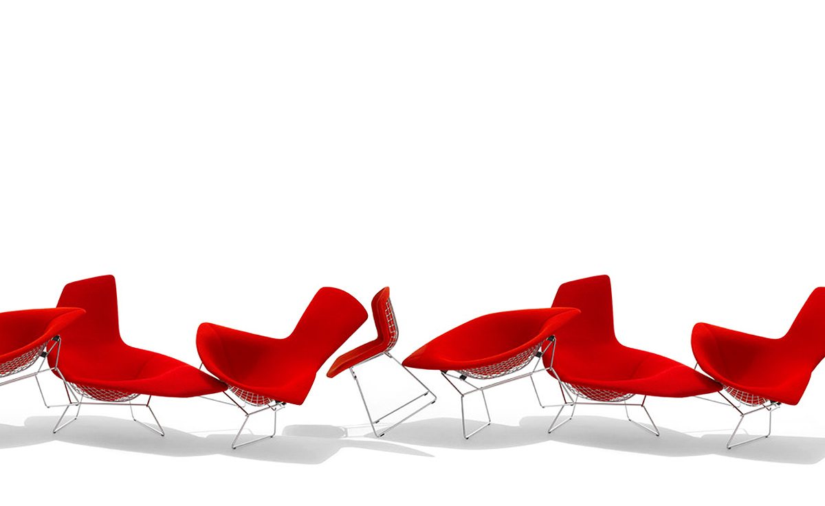 bertoia large diamond chair with full cover