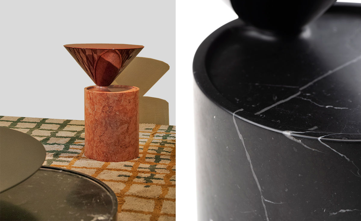 laurel side table in marble 103sm