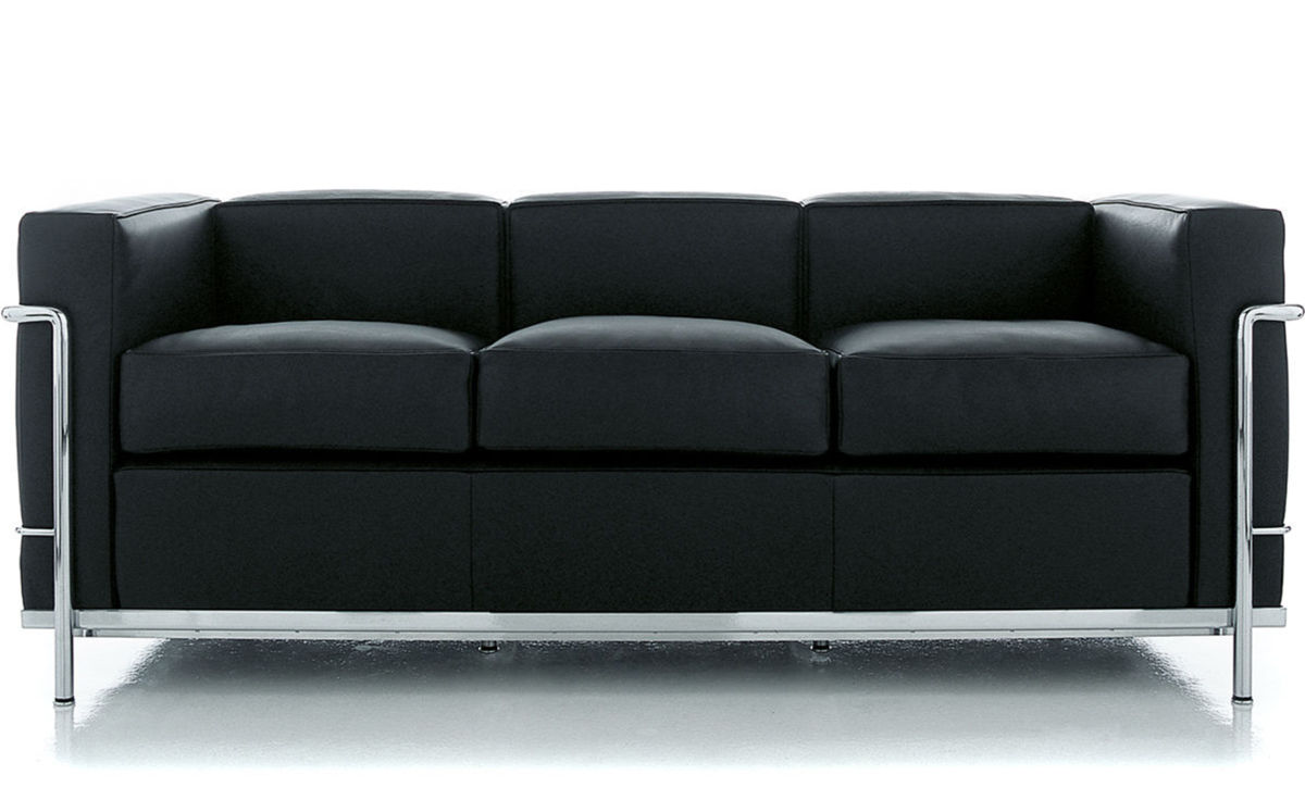 le corbusier lc2 3 seat sofa with down cushions