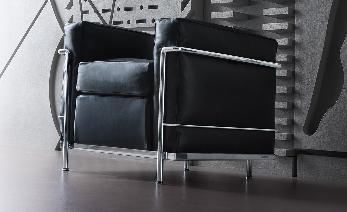 le corbusier lc2 armchair with down cushions