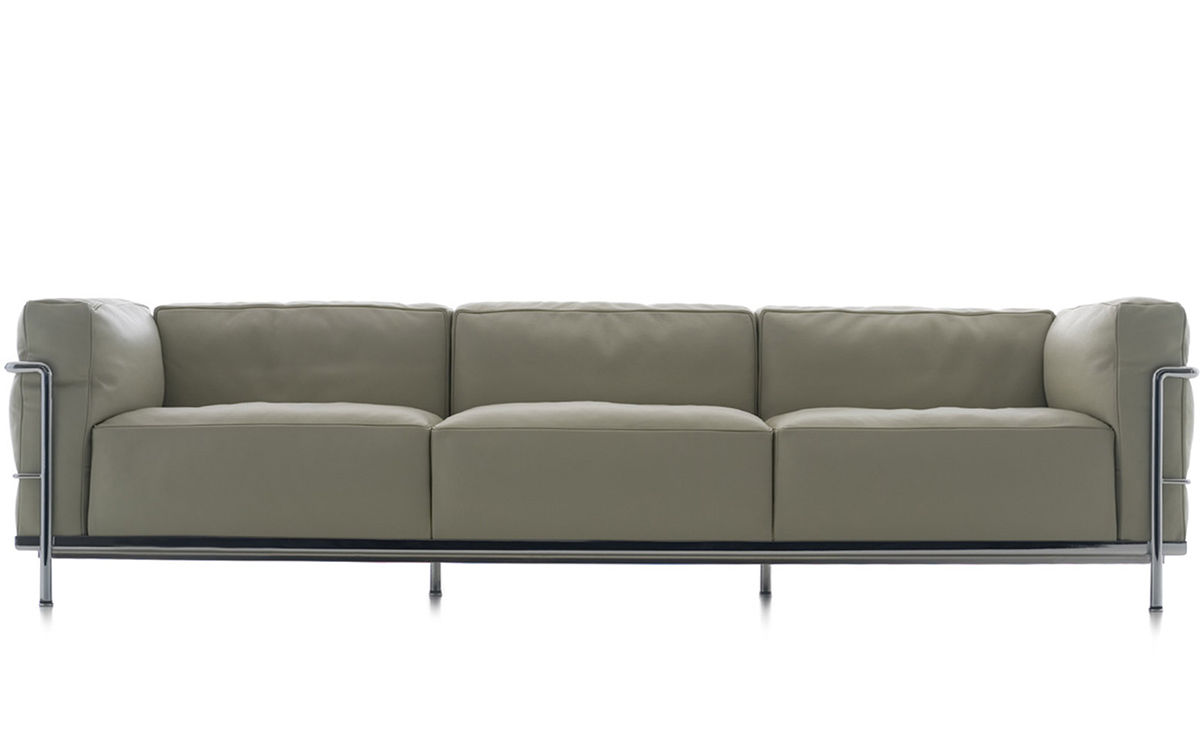 le corbusier lc3 three seat sofa with down cushions