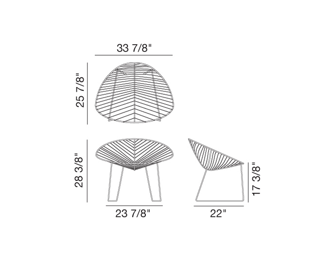 leaf lounge chair with sled base