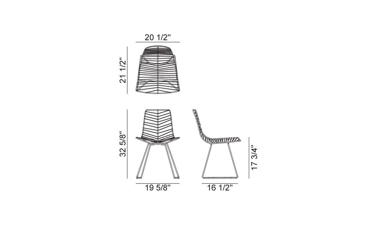 leaf side chair with sled base