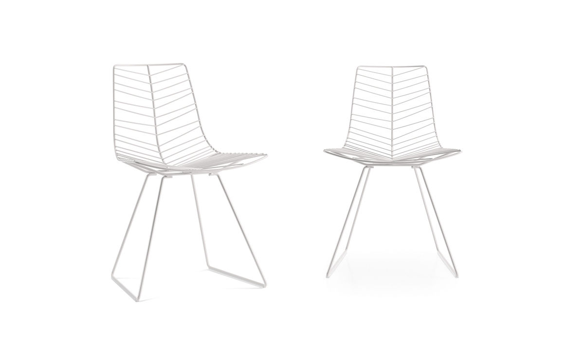 leaf side chair with sled base