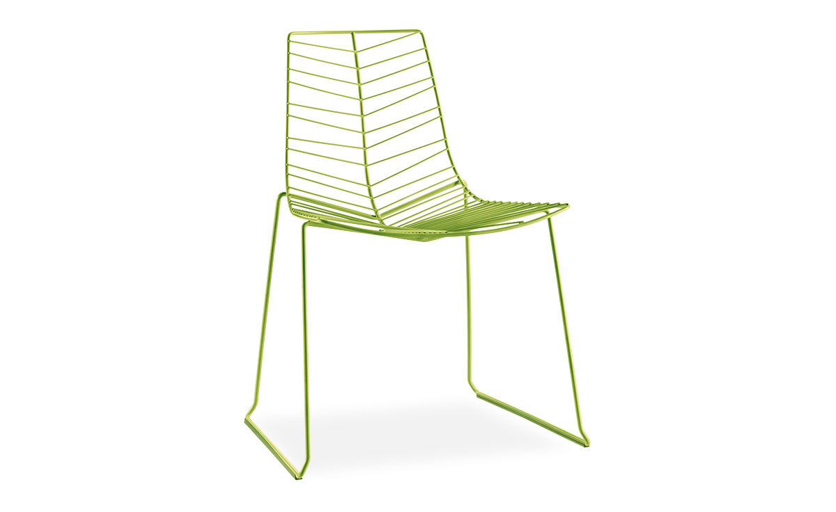 leaf stacking chair with sled base