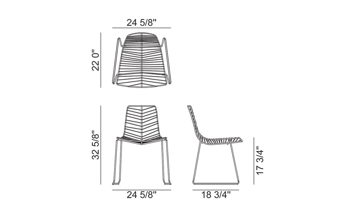 leaf stacking chair with sled base