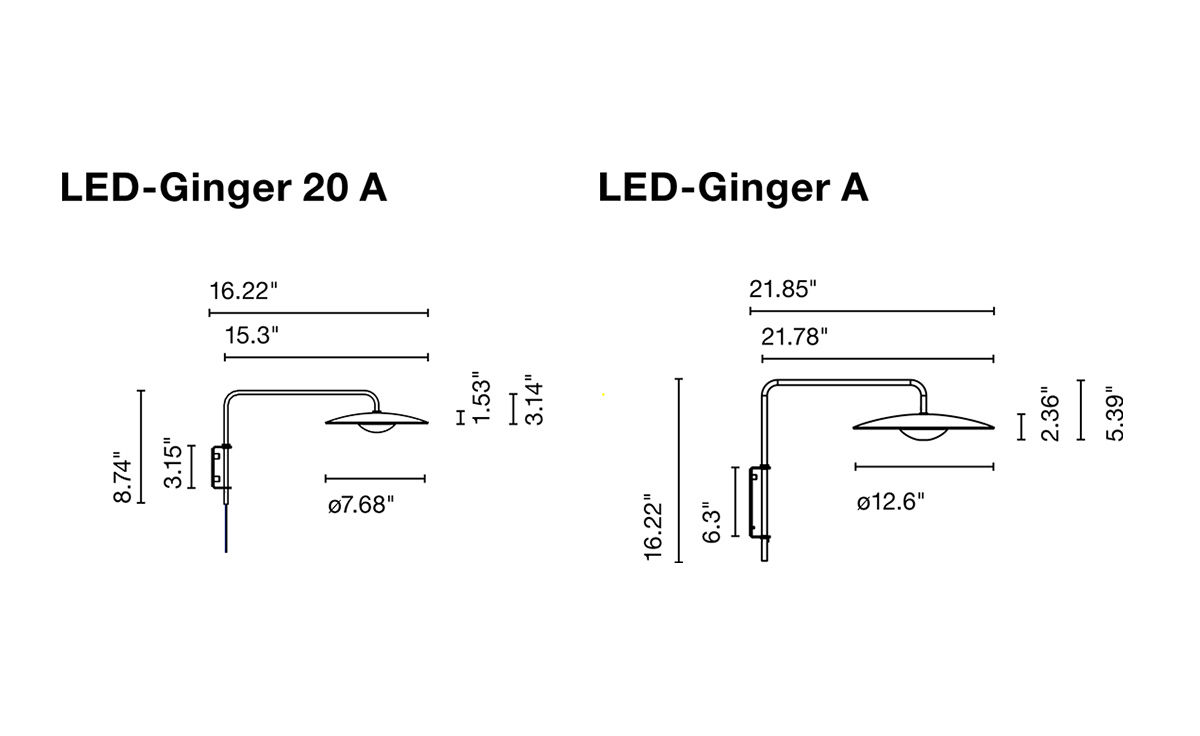 led-ginger wall lamp