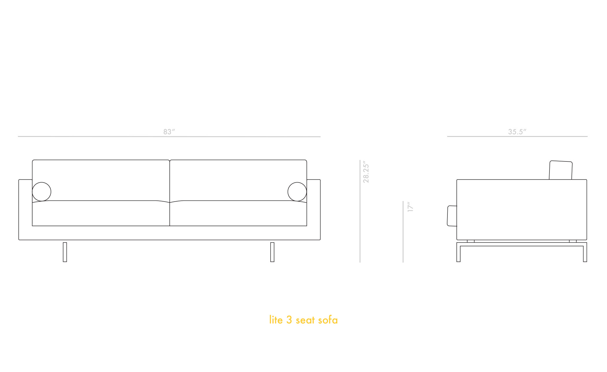 lite 3 seat sofa