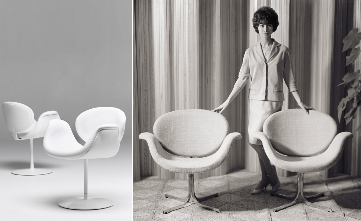 pierre paulin little tulip chair with disc base