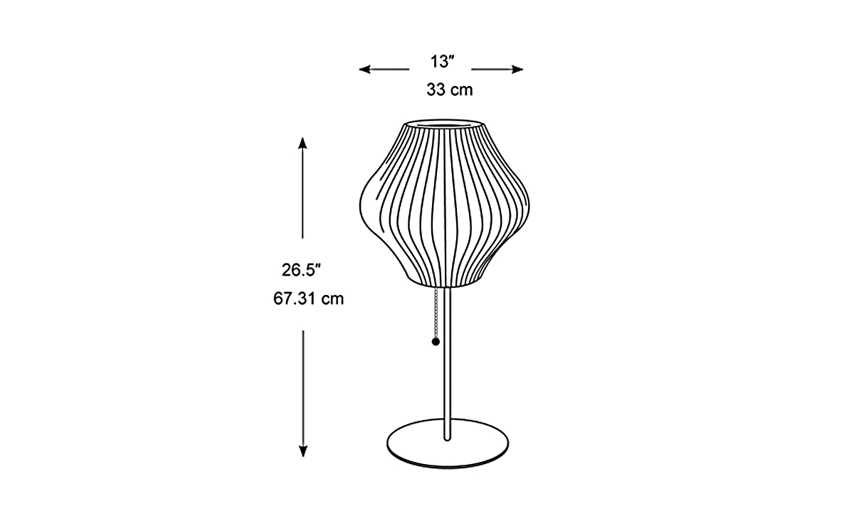nelson lotus table lamp pear
