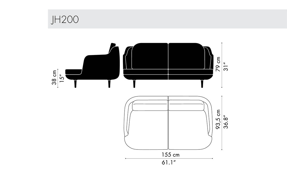 lune 2 seat sofa