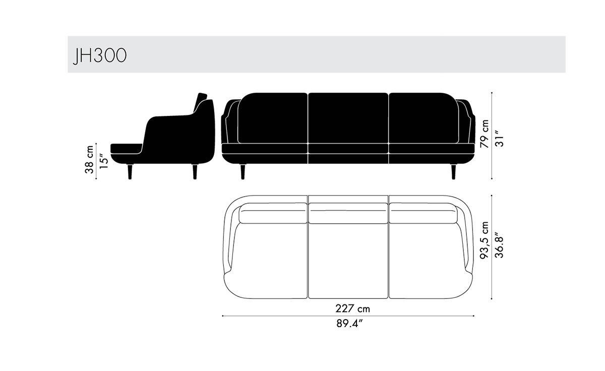 lune 3 seat sofa