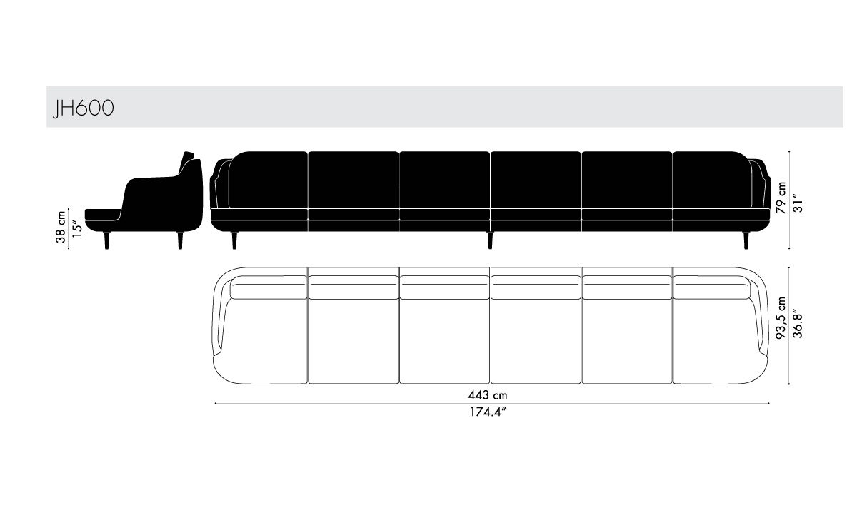lune 6 seat sofa