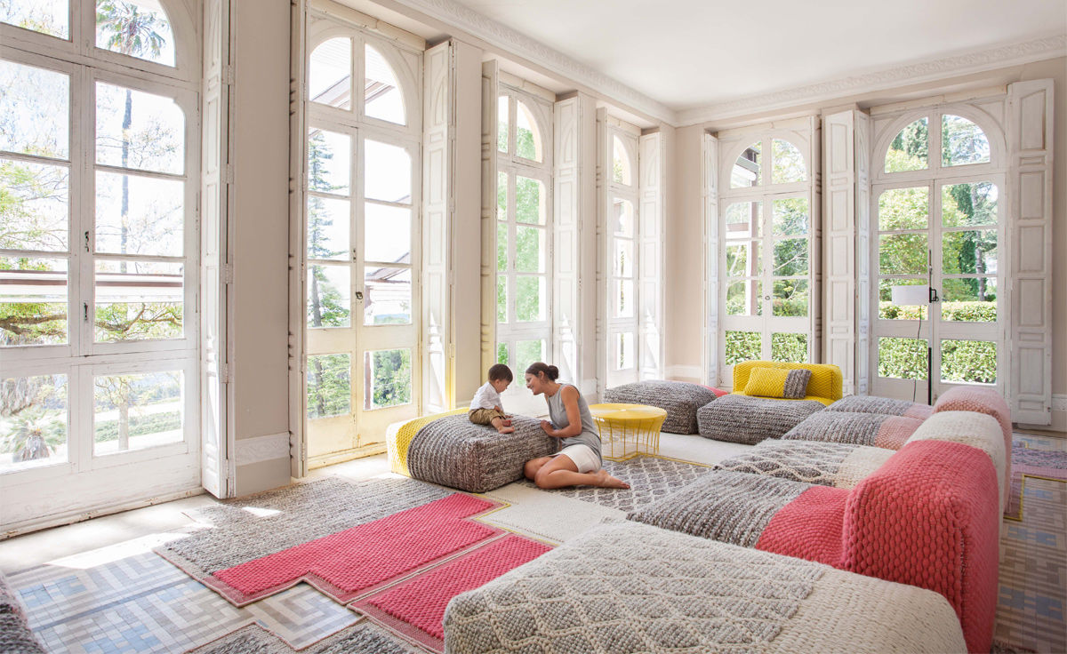 mangas space square plait rug