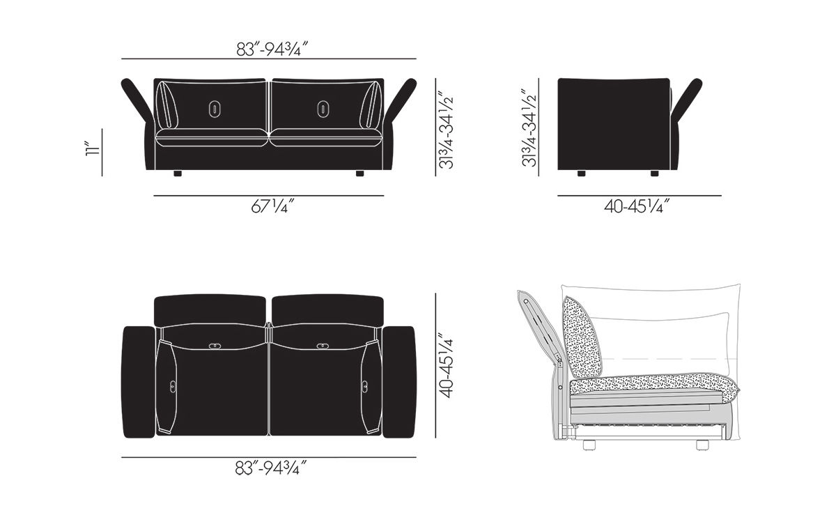 mariposa 2.5 seat sofa