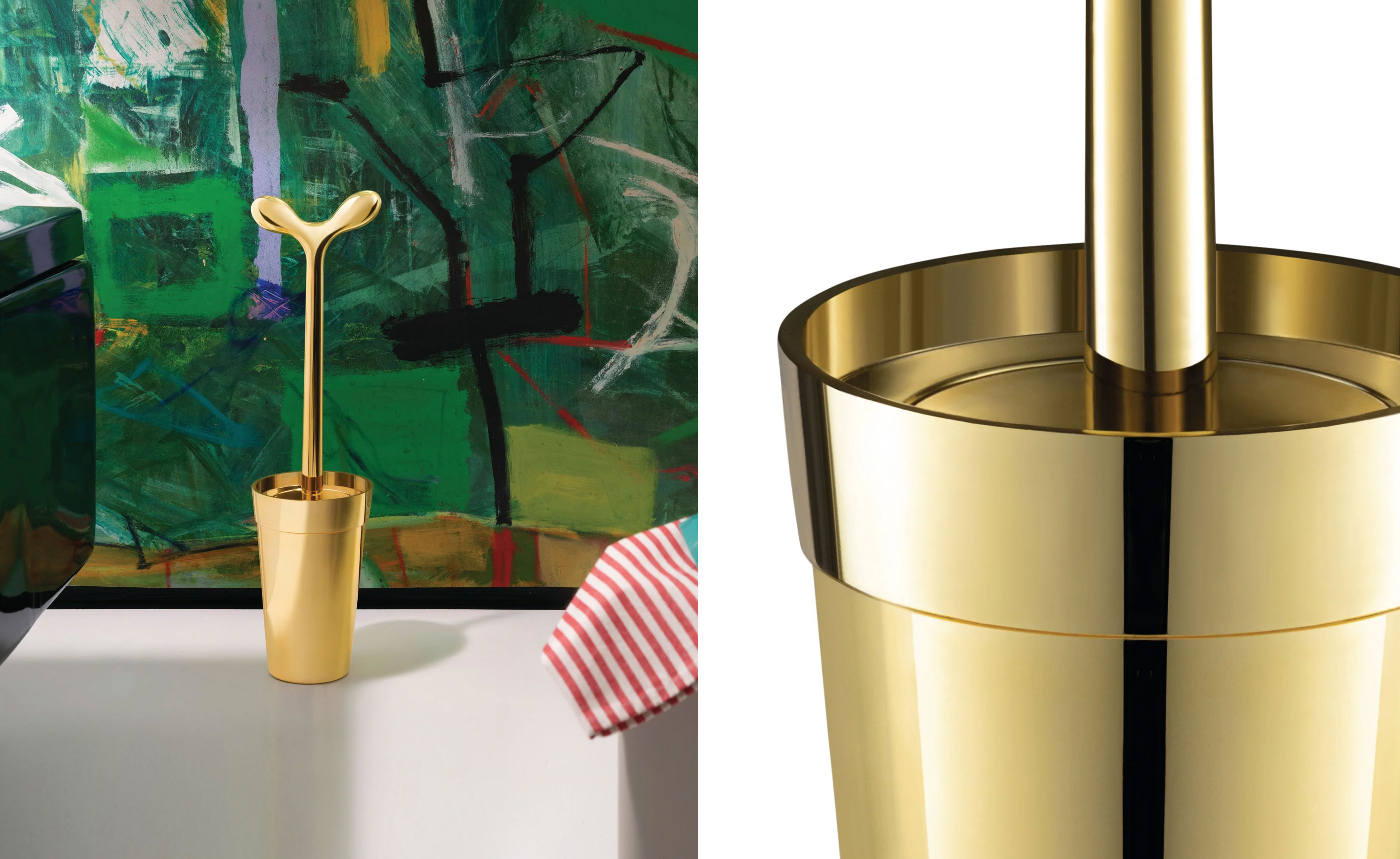 merdolino limited edition gold toilet brush
