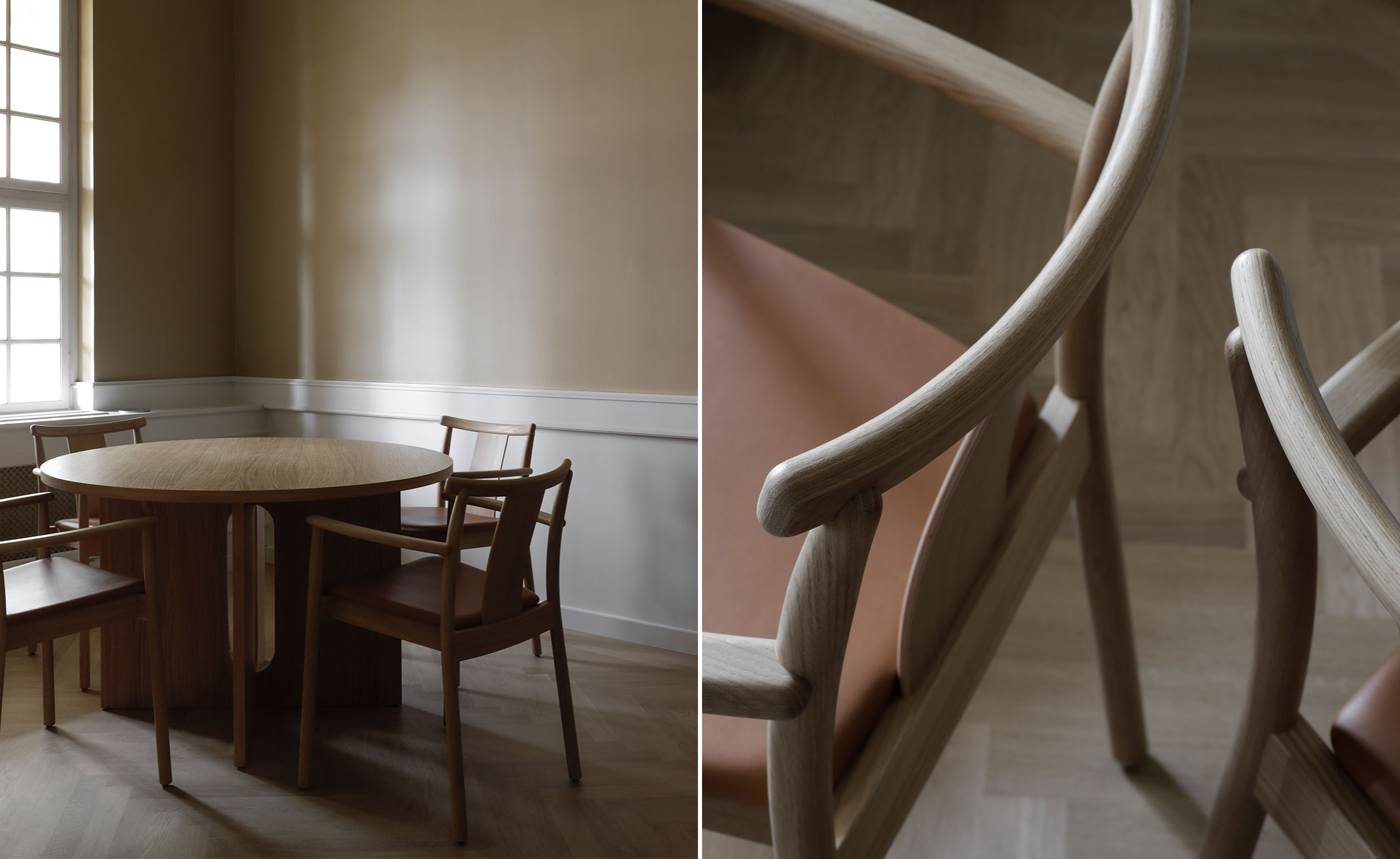 Merkur Dining Armchair with upholstered seat