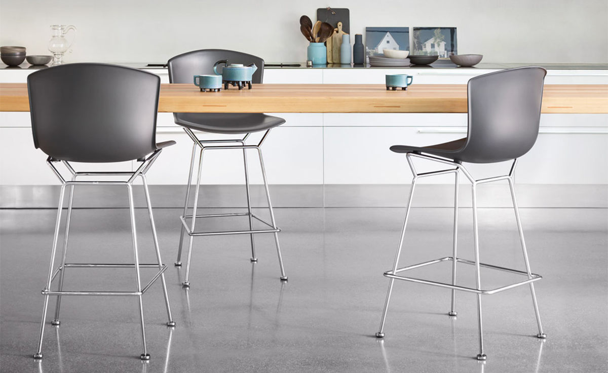 bertoia molded shell stool