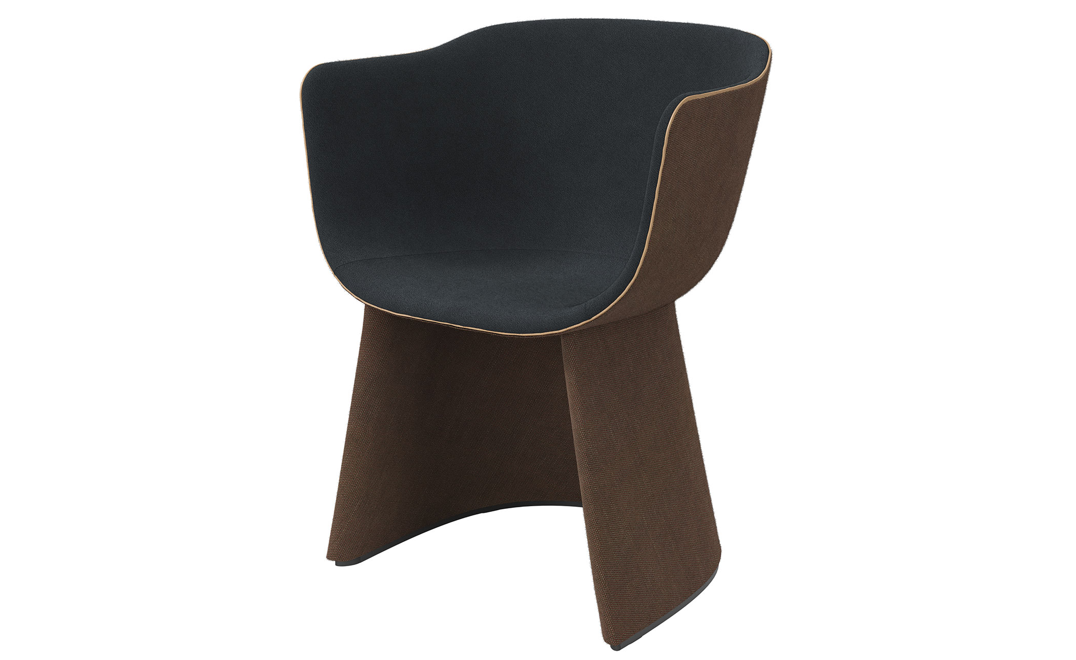 Monolit Dining Chair with leather piping