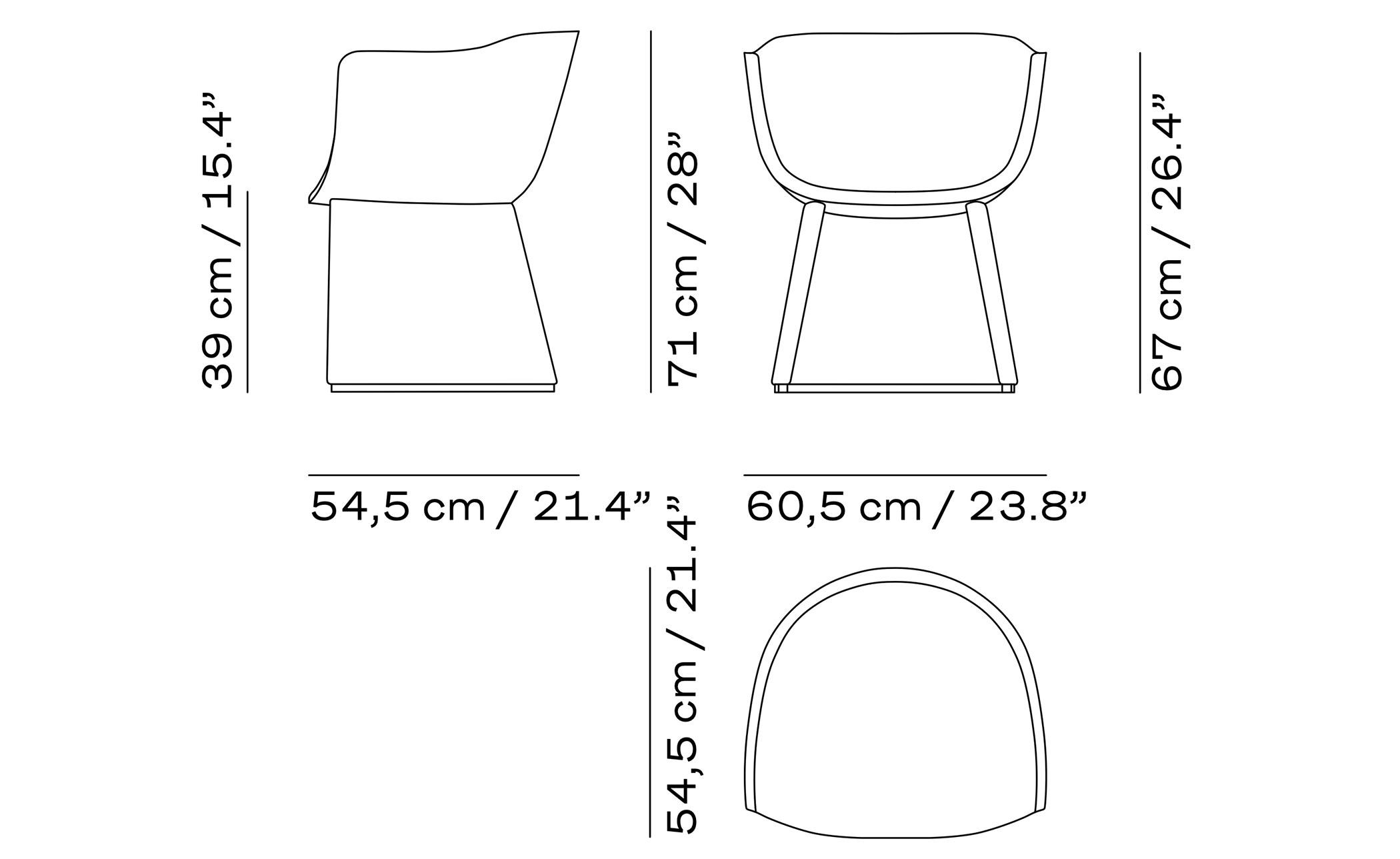 Monolit Lounge Chair with leather piping