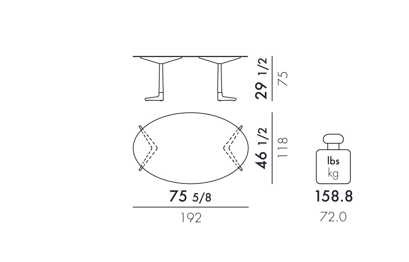 multiplo xl oval table