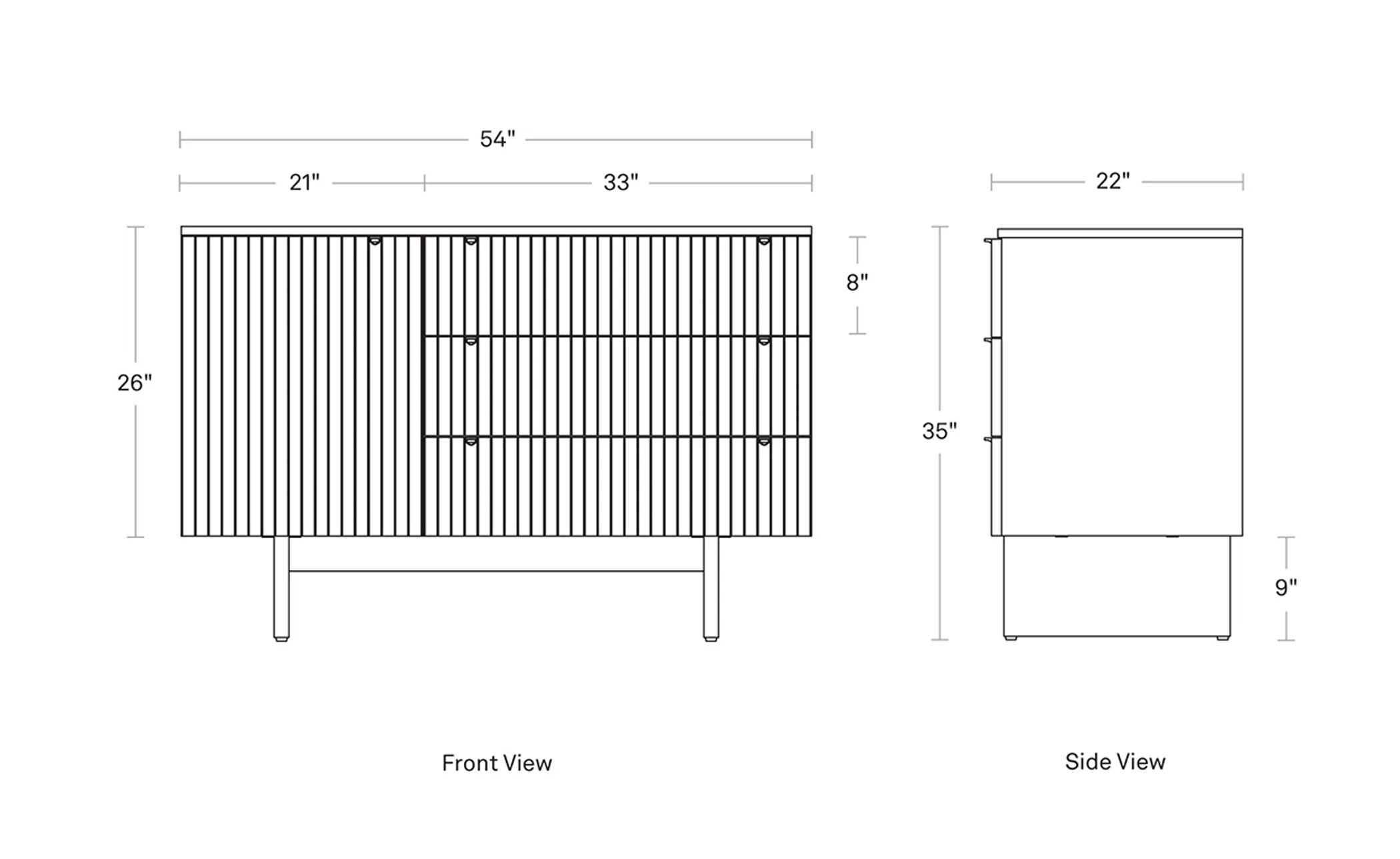 Murmur 1 Door / 3 Drawer Credenza