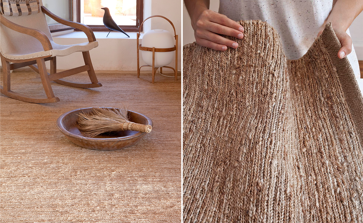 knitted jute rug