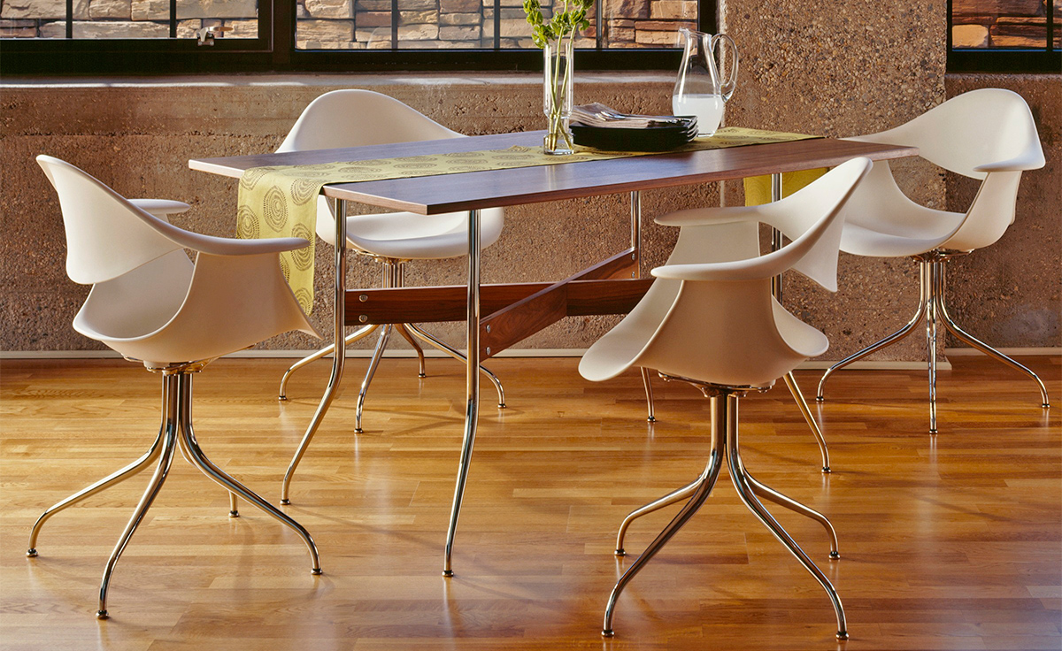 nelson swag leg rectangular dining table