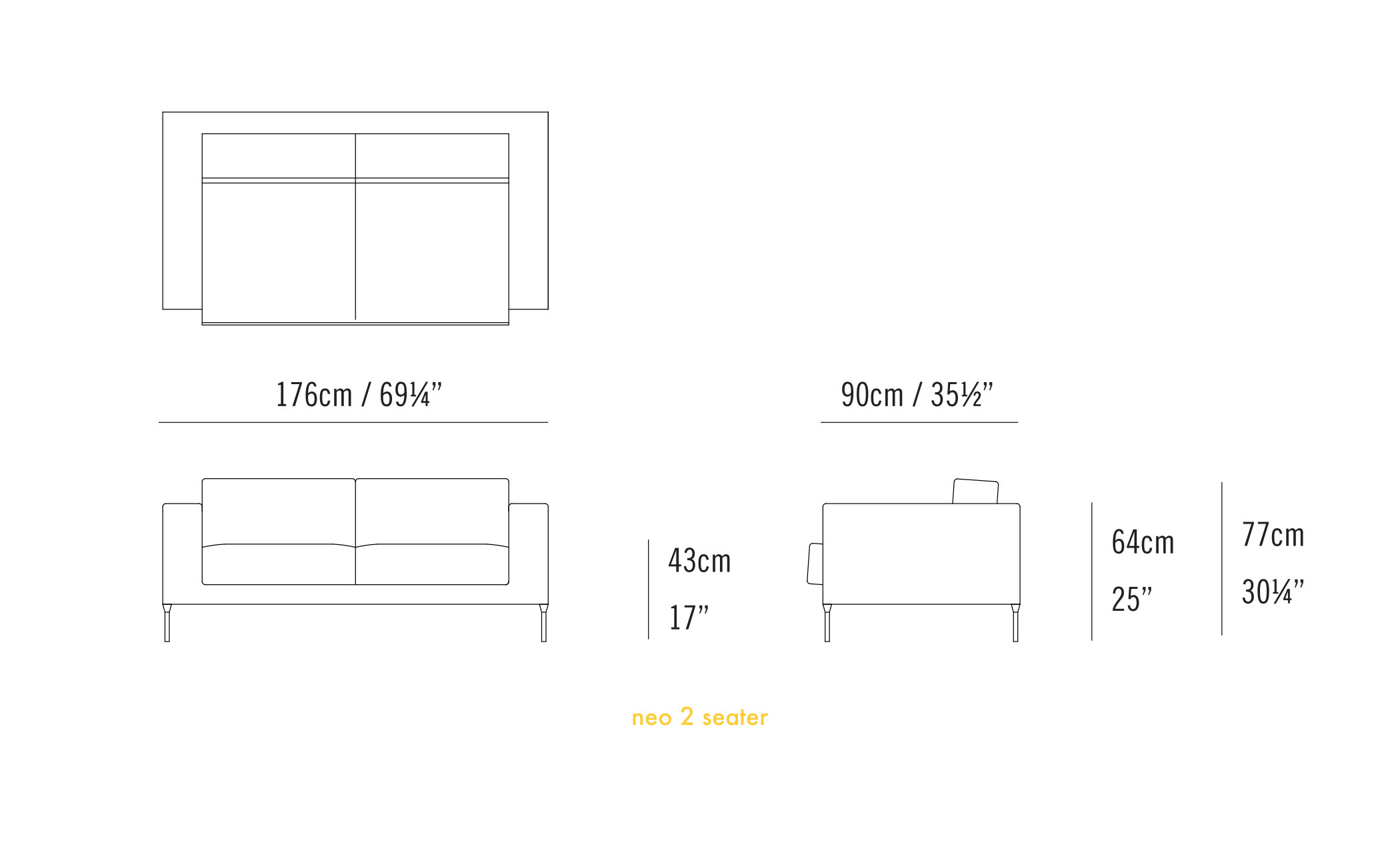 neo 2 seat sofa